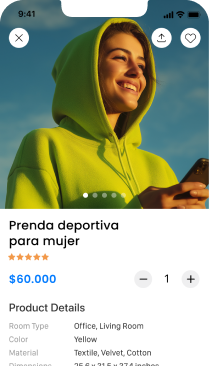 Vista previa de tienda en móvil